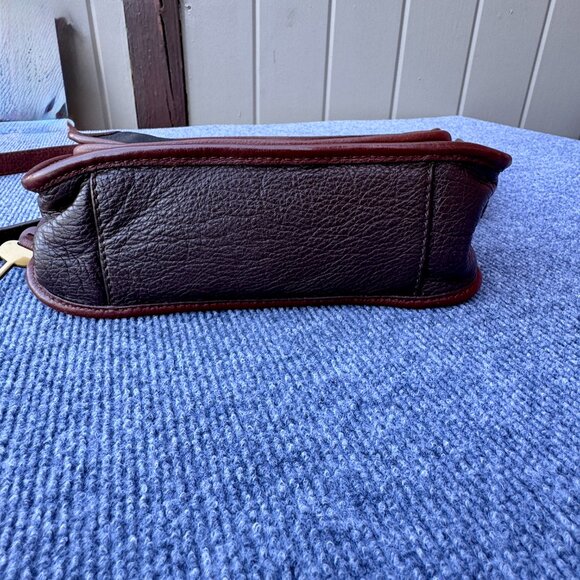 Fossil Heritage Top Handle Crossbody Bag Black & Brown Pebbled Leather - Picture 5 of 15